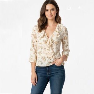 Cami by Newport News size 4 boho floral blouse